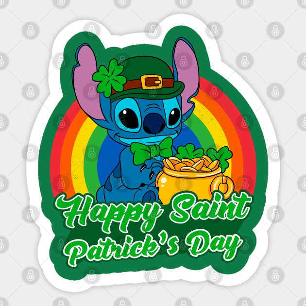 Stitch St. Patrick's Day Sticker by OniSide